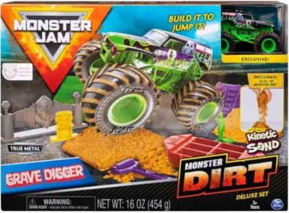 Spin Master Monster Jam sada s tekutým pískem Delux Grave Digger