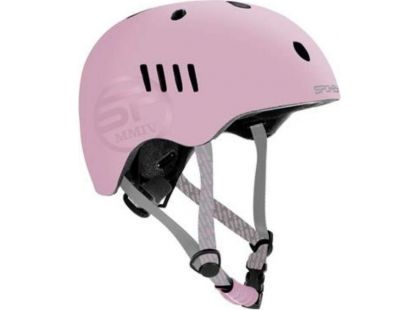 Spokey Pumptrack Juniorská cyklistická BMX přilba IN-MOLD, 48 - 54 cm, růžová