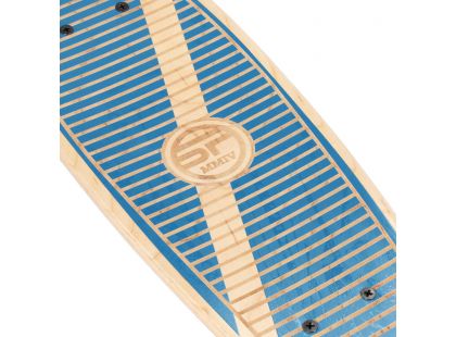 Spokey Woo-Fish Dřevěný pennyboard 56 x 15 cm, tmavě modrý
