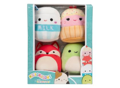 Squishmallows Micromallows 4Pack - Liška, Želva, Mlíčko, Dortík