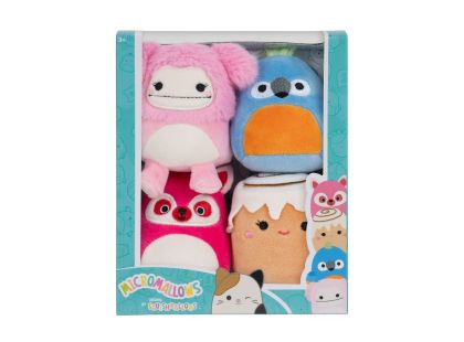 Squishmallows Micromallows 4Pack - Mýval, Bigfoot, Ara, Skořicová rolka