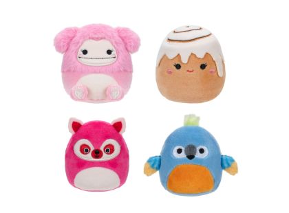 Squishmallows Micromallows 4Pack - Mýval, Bigfoot, Ara, Skořicová rolka