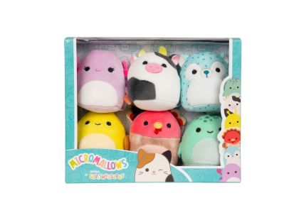 Squishmallows Micromallows 6Pack - Krab, Želva, Kráva, Krocan, Ježen, Slimák