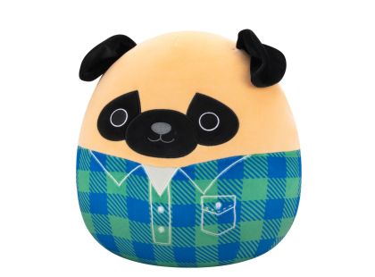 SQUISHMALLOWS Mops ve flanelové košili - Prince, 30 cm