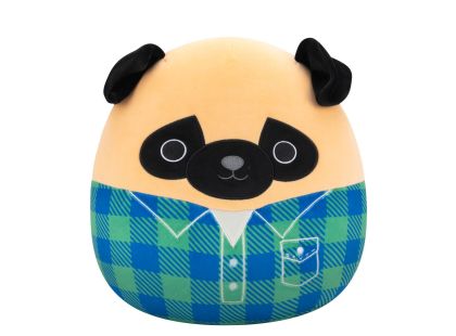 SQUISHMALLOWS Mops ve flanelové košili - Prince, 30 cm