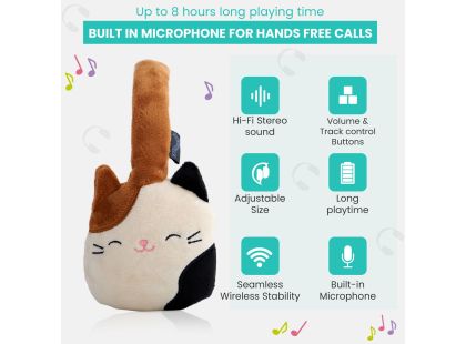 Squishmallows Plush Bluetooth Headphones - Cam