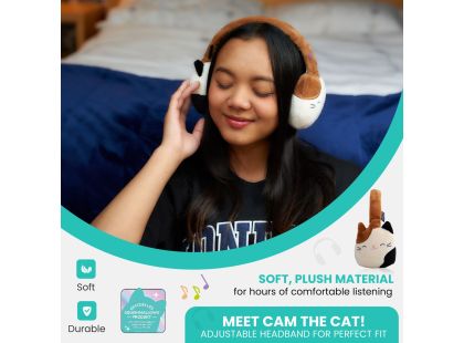 Squishmallows Plush Bluetooth Headphones - Cam