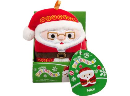 Squishmallows Vánoční ozdoba Santa s brýlemi - Nick, 10 cm