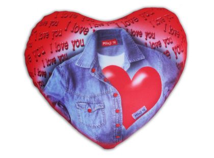 Srdce Valentýn textilní s kuličkovou výplní