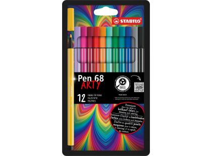 Prémiový vláknový fix STABILO Pen 68 ARTY 12 ks sada