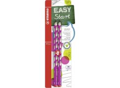 Ergonomická grafitová tužka pro praváky STABILO EASYgraph růžová 2 ks HB