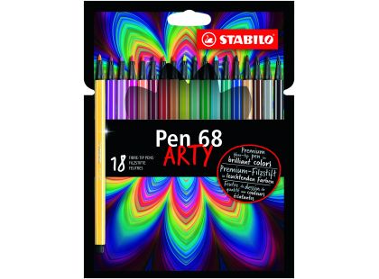 Prémiový vláknový fix STABILO Pen 68 ARTY 18 ks sada
