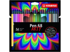 Prémiový vláknový fix  STABILO Pen 68 ARTY 24 ks pouzdro