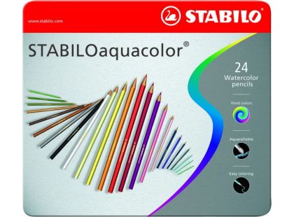 Akvarelové pastelky STABILOaquacolor 24 ks sada v plechu