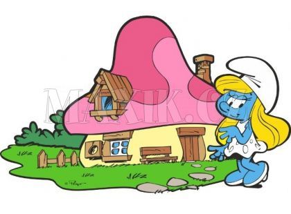 Starpak Dekorace na stěnu Šmoulinka a dům 32cm