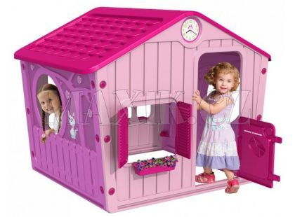 Starplast Domeček Galilee Village House růžový nízká dvířka