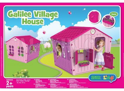 Starplast Domeček Galilee Village House růžový nízká dvířka