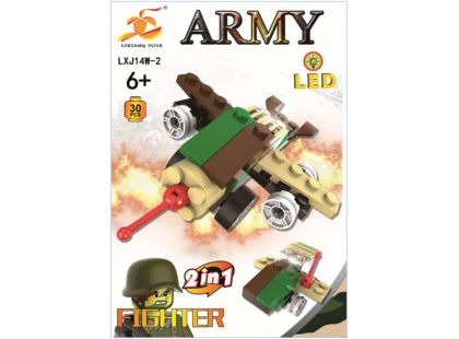 Stavebnice Armáda s LED kostkou 2v1 - Fighter