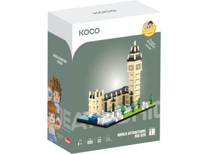 Stavebnice mini KOCO Big Ben plast 523ks v krabičce 12,5x17x7cm