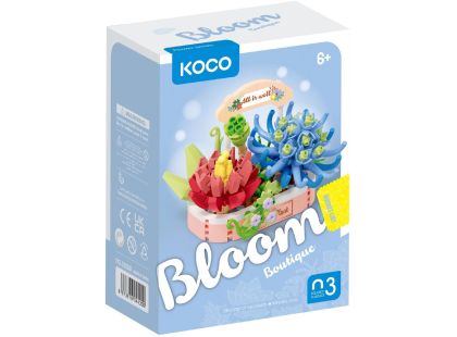 Stavebnice mini KOCO Kouzlo sukulentů plast 271ks v krabičce 11x15x6cm