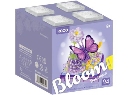 Stavebnice mini KOCO Motýlek plast 471ks v krabičce 11x12x11cm