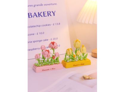 Stavebnice mini KOCO Tulipány plast 295ks v krabičce 11x12x5cm