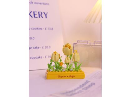 Stavebnice mini KOCO Tulipány plast 295ks v krabičce 11x12x5cm