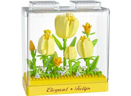 Stavebnice mini KOCO Tulipány plast 295ks v krabičce 11x12x5cm