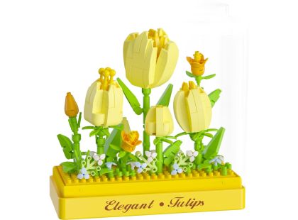 Stavebnice mini KOCO Tulipány plast 295ks v krabičce 11x12x5cm