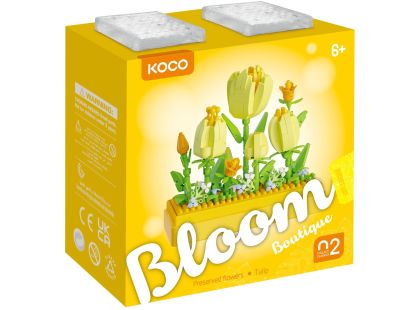 Stavebnice mini KOCO Tulipány plast 295ks v krabičce 11x12x5cm