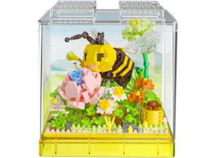 Stavebnice mini KOCO Včelka plast 668ks v krabičce 11x12x11cm