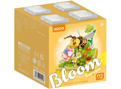 Stavebnice mini KOCO Včelka plast 668ks v krabičce 11x12x11cm