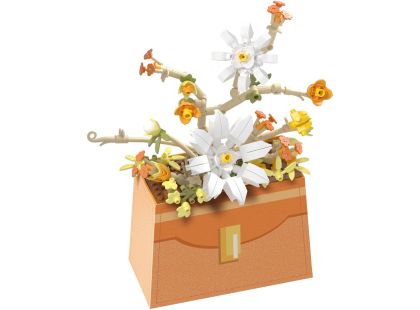 Stavebnice mini Květina v kabelce plast 232ks v krabičce 11x15x6cm