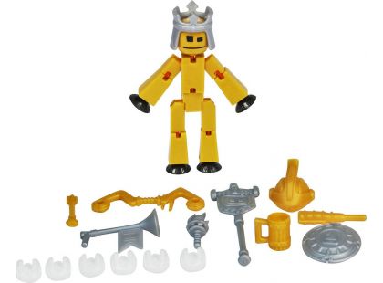 Stikbot action pack figurka s doplňky tmavě žlutý s korunou