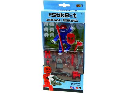 Stikbot action pack figurka s doplňky modrý s helmou