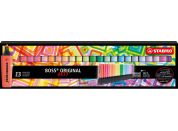 Zvýrazňovač STABILO BOSS ORIGINAL ARTY 23 ks deskset, 9 neonových a 14 pastelových barev