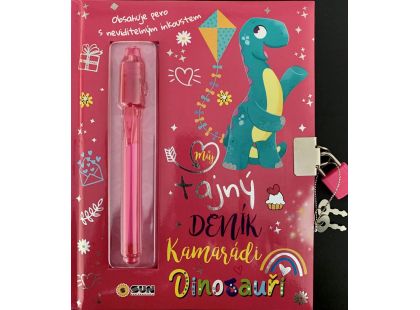 SUN Můj tajný deník na klíček: Dinosauři - růžový