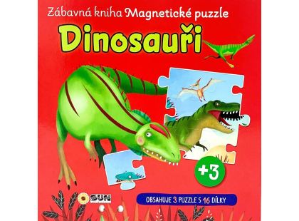 SUN Zábavná magnetická kniha Dinosauři - čti a skládej