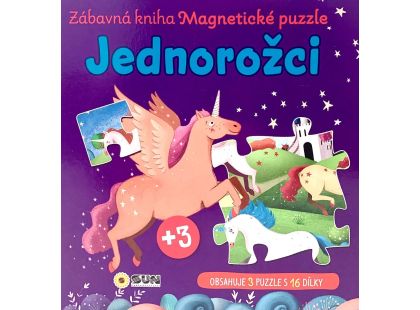 SUN Zábavná magnetická kniha Jednorožci - čti a skkládej