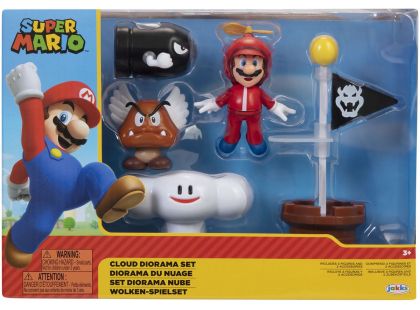 Super Mario sada Cloud Diorama se 6,5 cm figurkami