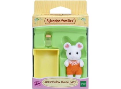 Sylvanian Families Baby Marshmallow myška s příslušenstvím
