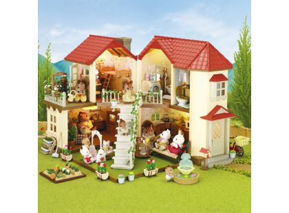 Sylvanian Families Dárkový set Městský patrový dům se světly, nábytkem a postavičkami