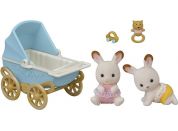 Sylvanian Families Dvojčata Chocolate králíků s kočárkem