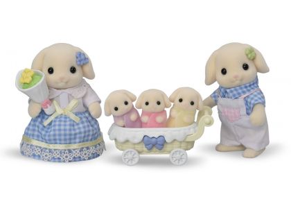 Sylvanian Families Rodina Flora králíci s trojčaty