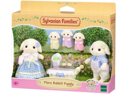 Sylvanian Families Rodina Flora králíci s trojčaty