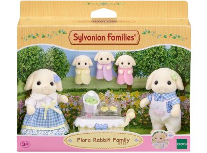 Sylvanian Families Rodina Flora králíci s trojčaty