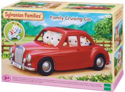 Sylvanian Families Rodinné cestovní auto červené s kočárkem a autosedačkou