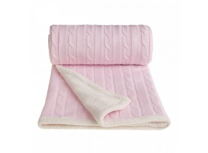 T-tomi Pletená deka, 1 ks, růžová- winter