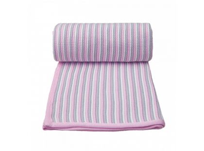 T-tomi Pletená deka, bílo - růžová