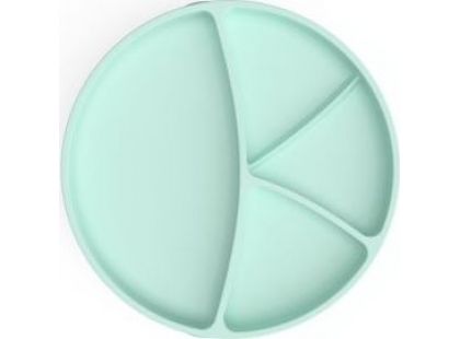 Talíř silikon s přísavkou mint green